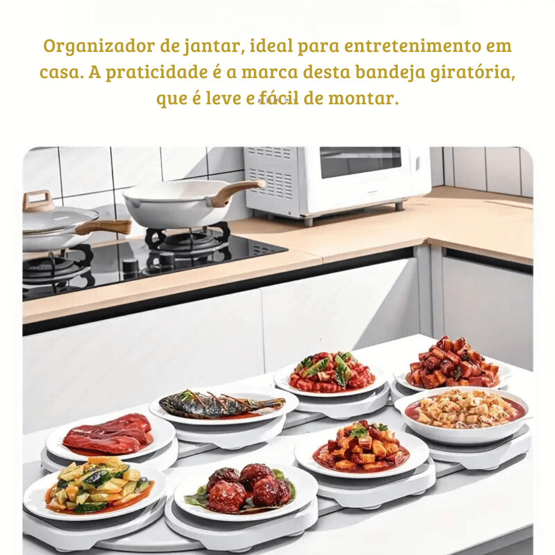 Bandeja Giratória para Mesa de Jantar 8 em 1