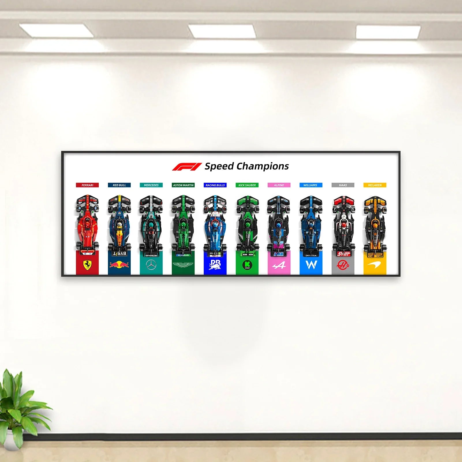 Display wall frame for LEGO Speed Champion F1 series Full Collection /horizontal line display
