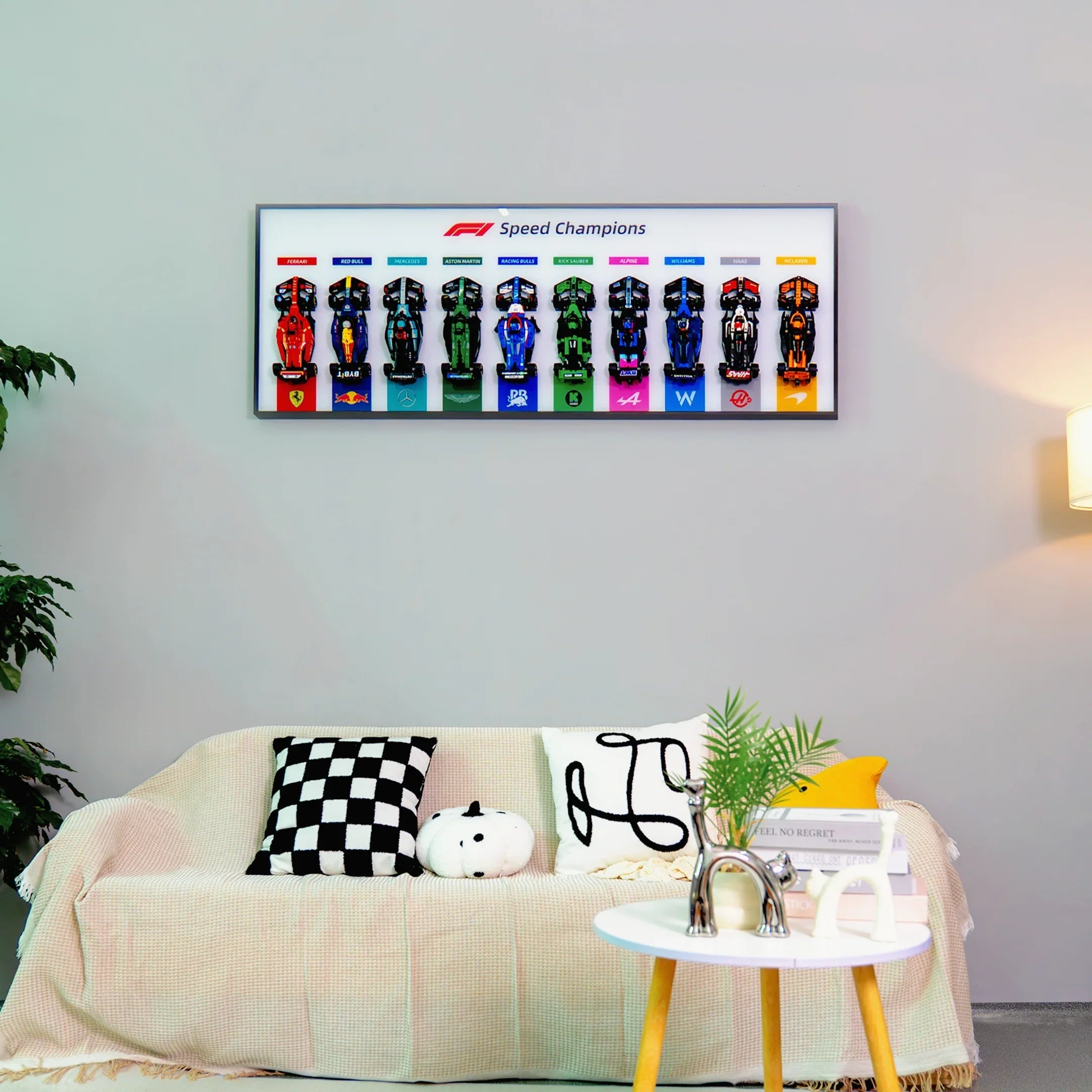 Display wall frame for LEGO Speed Champion F1 series Full Collection /horizontal line display