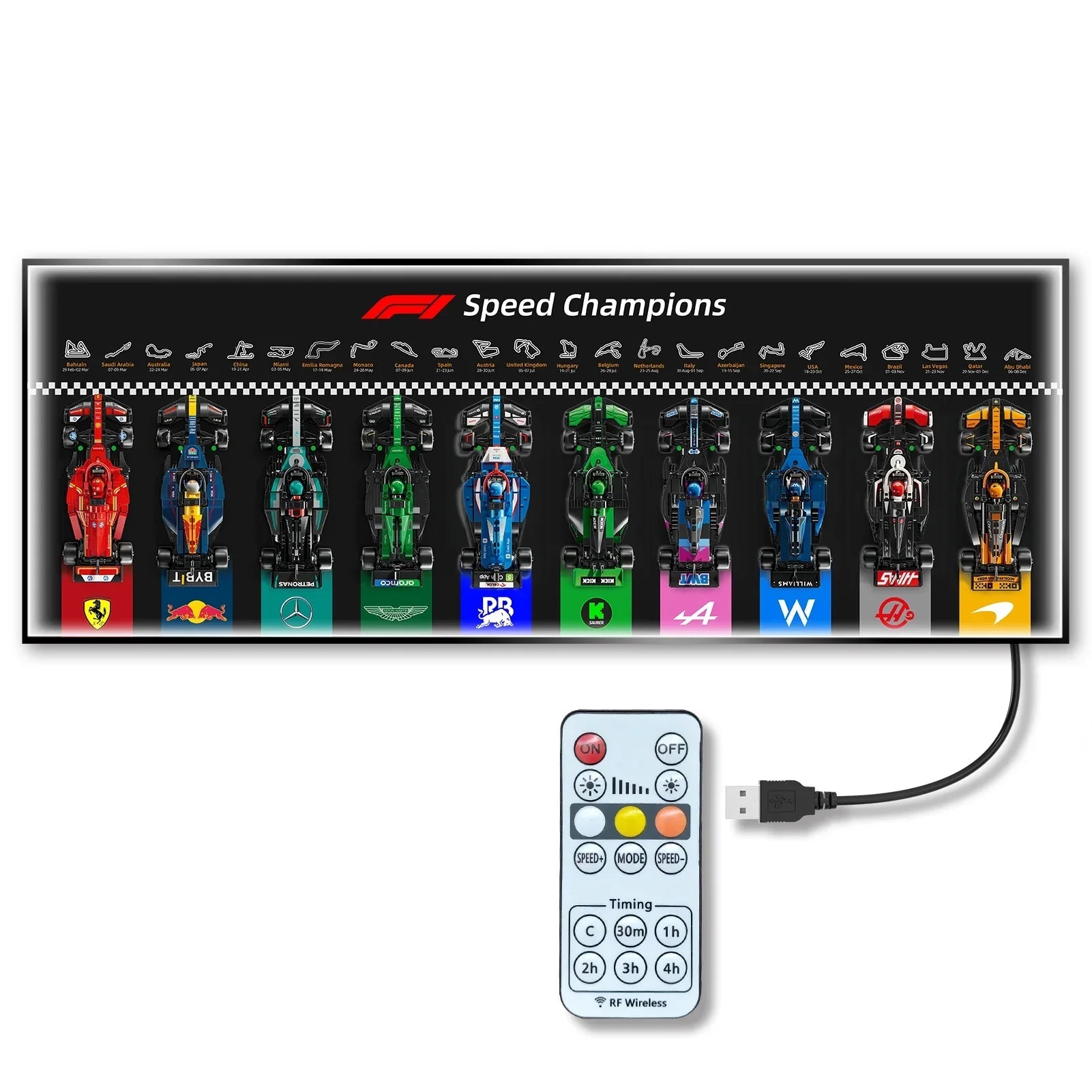 Display wall frame for LEGO Speed Champion F1 series Full Collection /horizontal line display