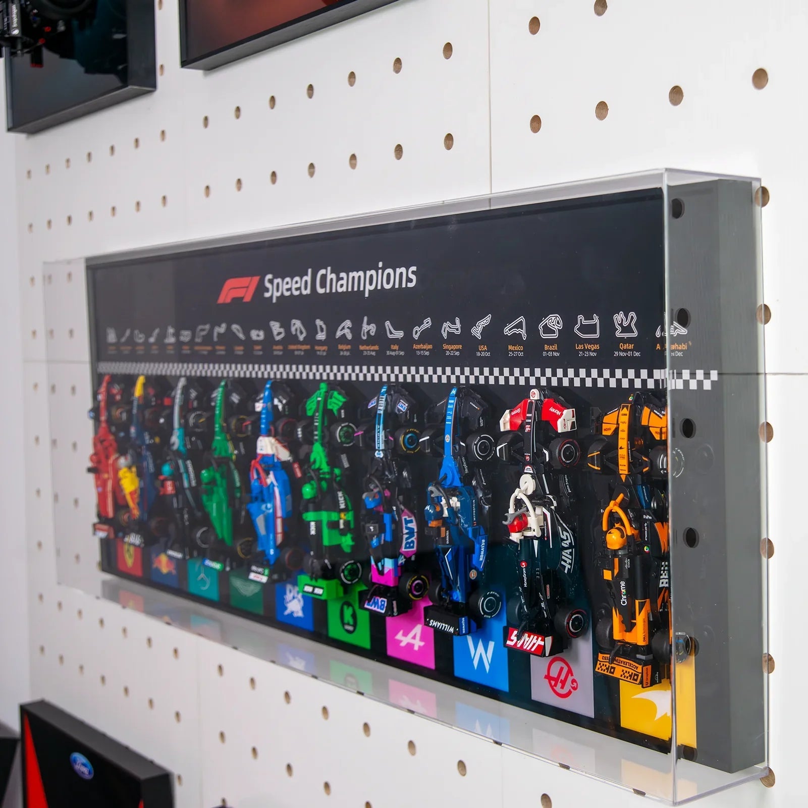Display wall frame for LEGO Speed Champion F1 series Full Collection /horizontal line display