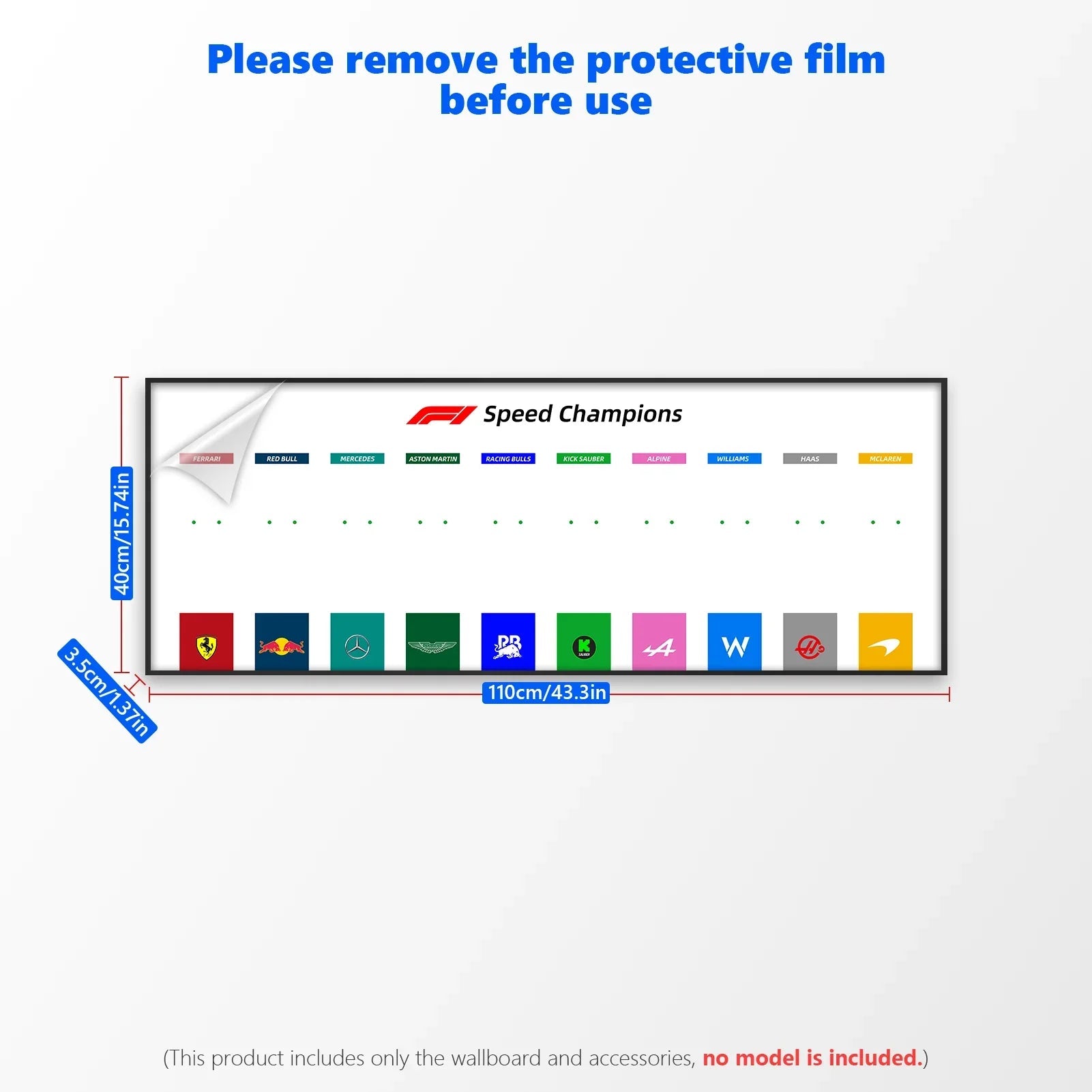 Display wall frame for LEGO Speed Champion F1 series Full Collection /horizontal line display