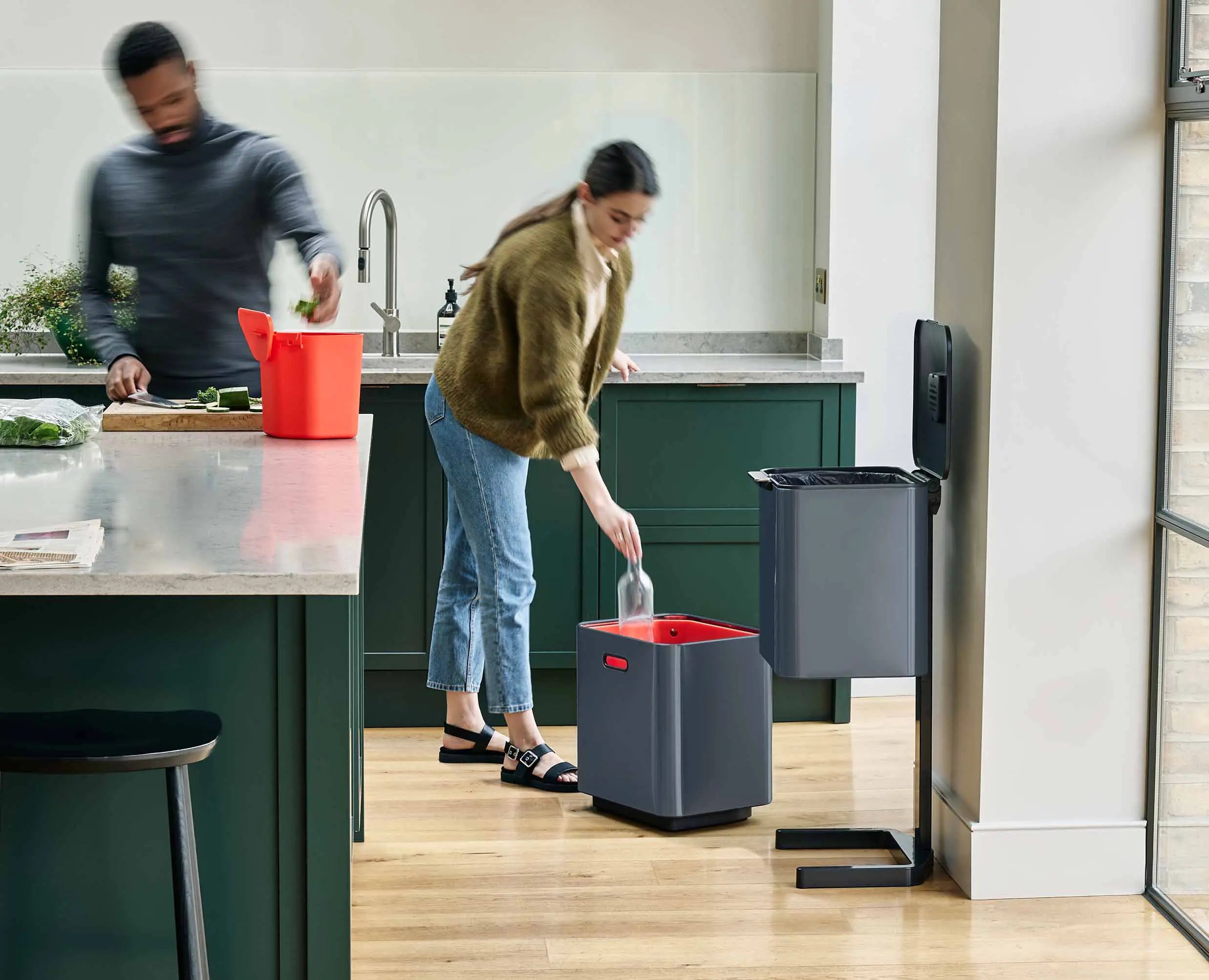 Totem Max 60L Grey Waste & Recycling Bin - kindersbr