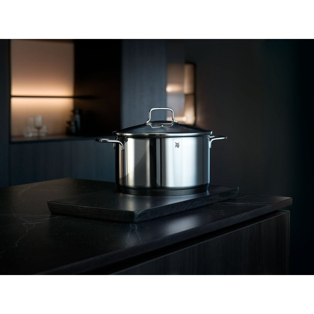 Conjunto de Panelas WMF Inox Cromargan® – 5 Peças Premium com Tampas de Vidro - kindersbr