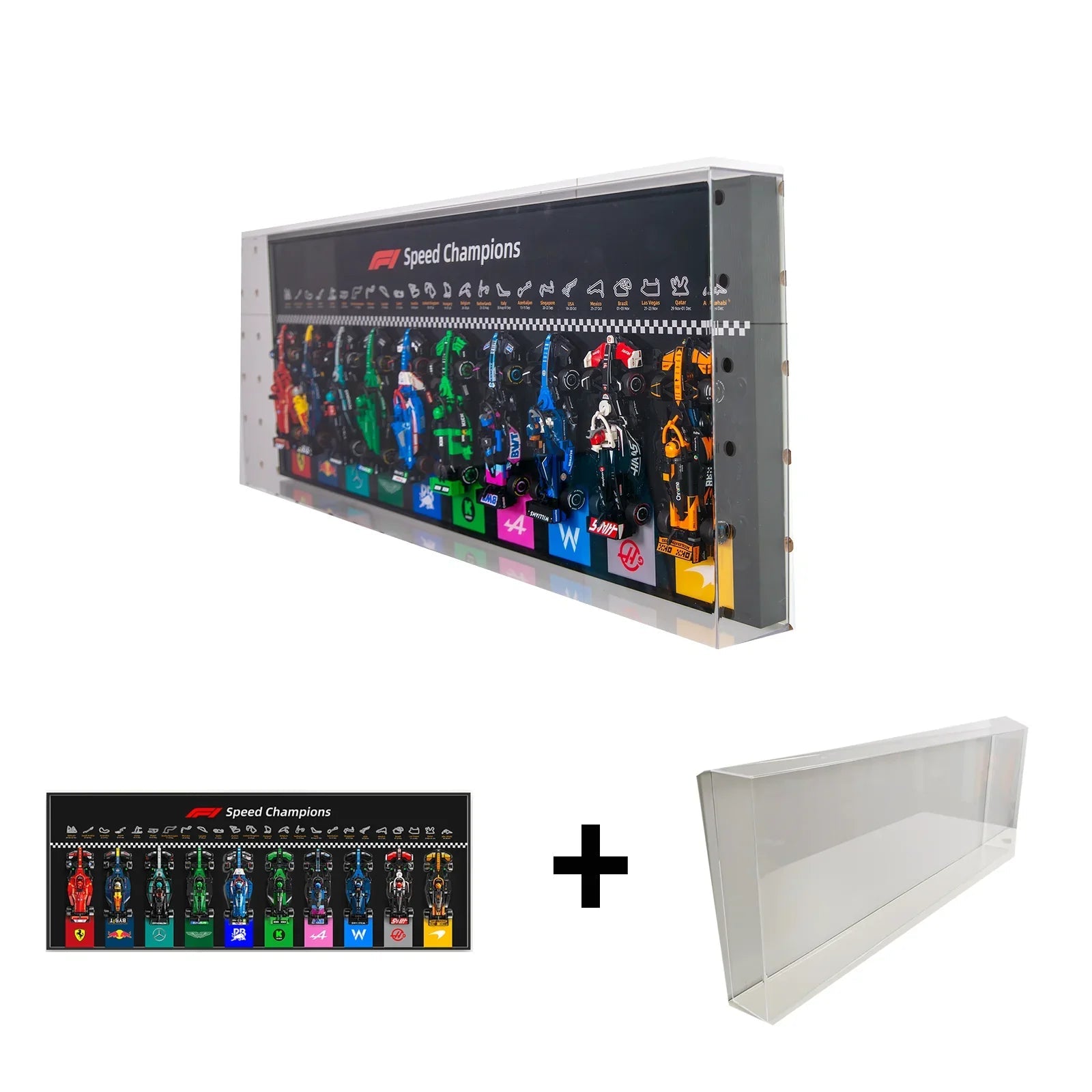 Display wall frame for LEGO Speed Champion F1 series Full Collection /horizontal line display