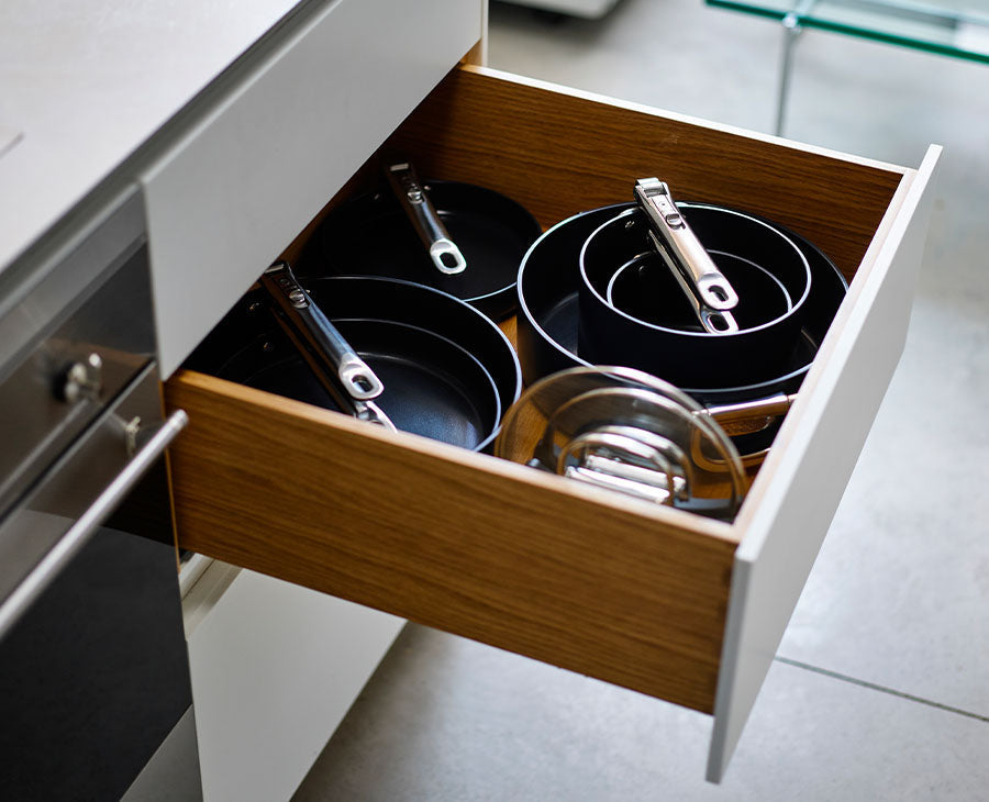 Conjunto de Panelas Space – 6 Peças com Cabos Dobráveis (Azul) - kindersbr