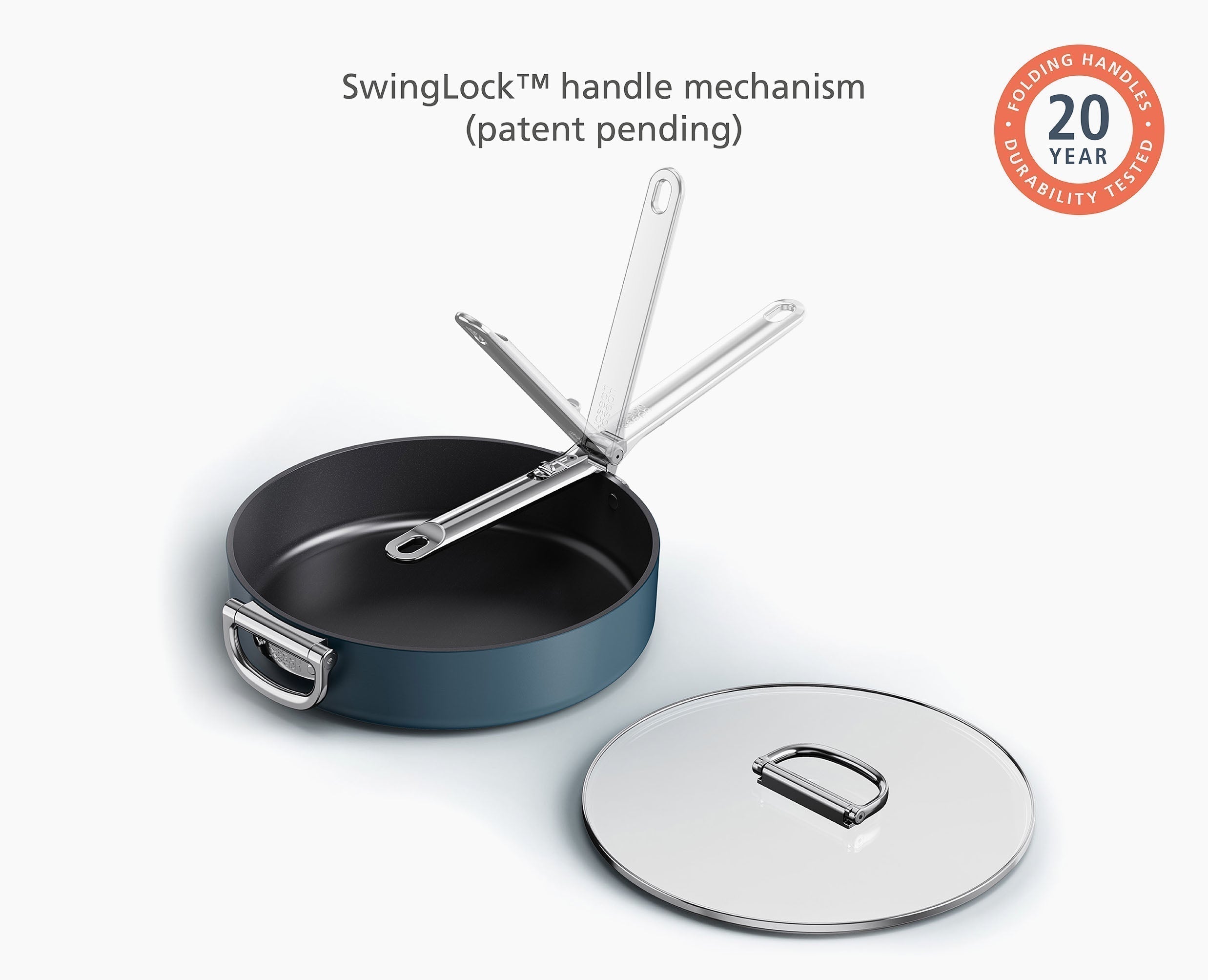 Conjunto de Panelas Space – 6 Peças com Cabos Dobráveis (Azul) - kindersbr