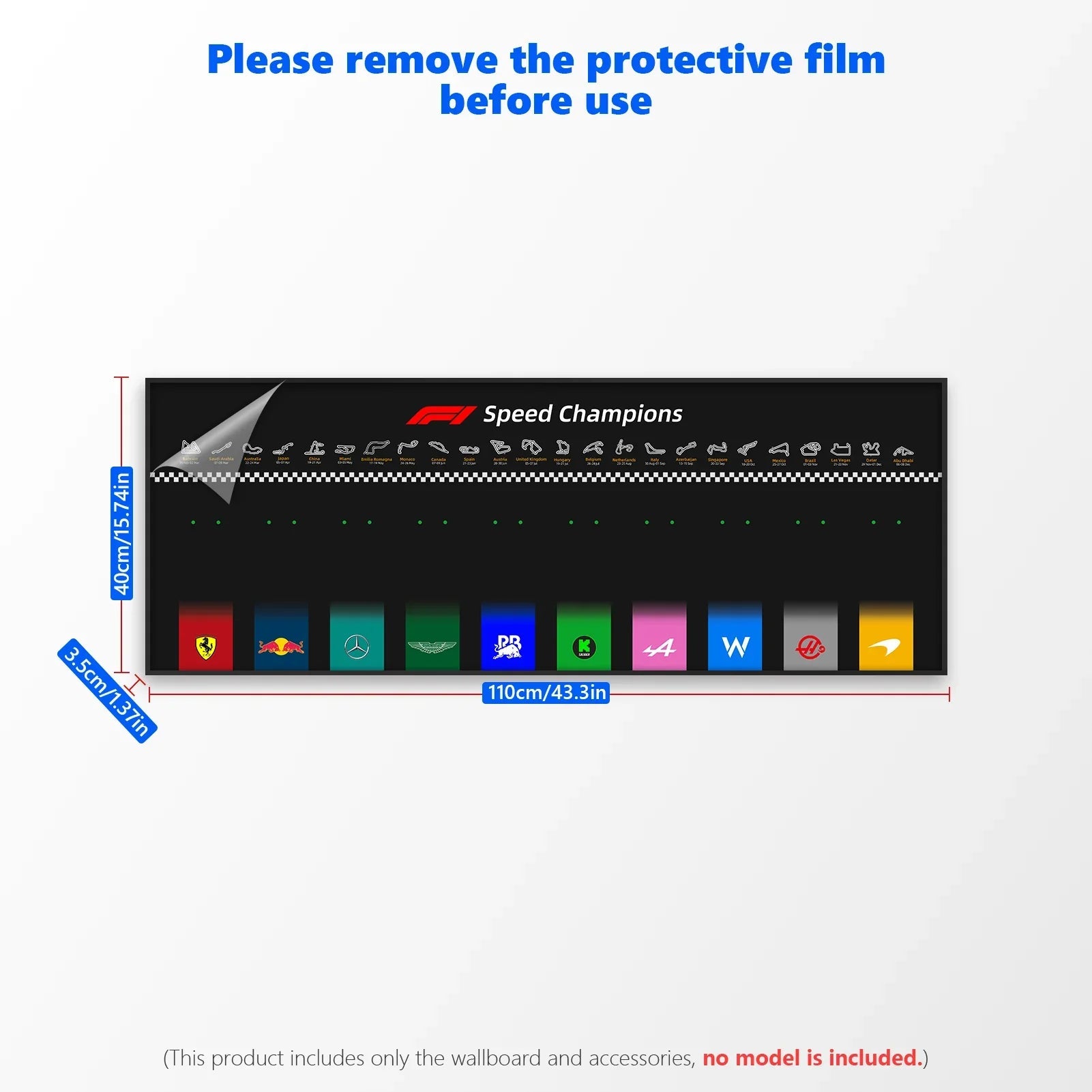 Display wall frame for LEGO Speed Champion F1 series Full Collection /horizontal line display