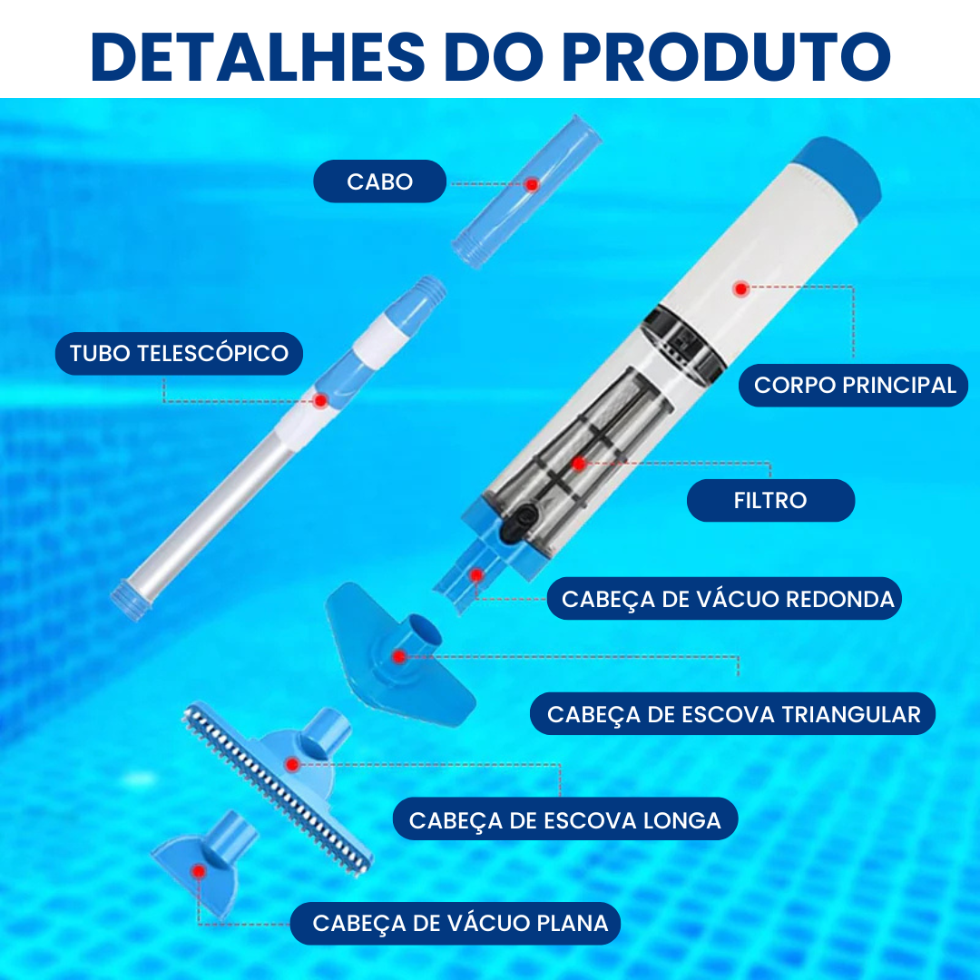 iToolMax – Aspirador de Piscina Recarregável 3 em 1