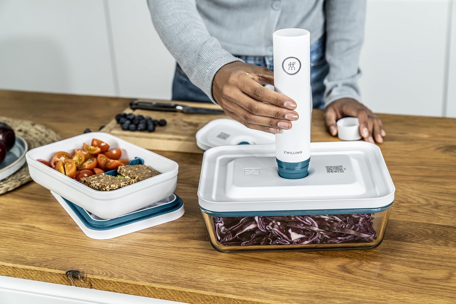 ZWILLING Fresh & Save Vacuum Starter Set, Glass, M/L, 16-pcs, La Mer - kindersbr