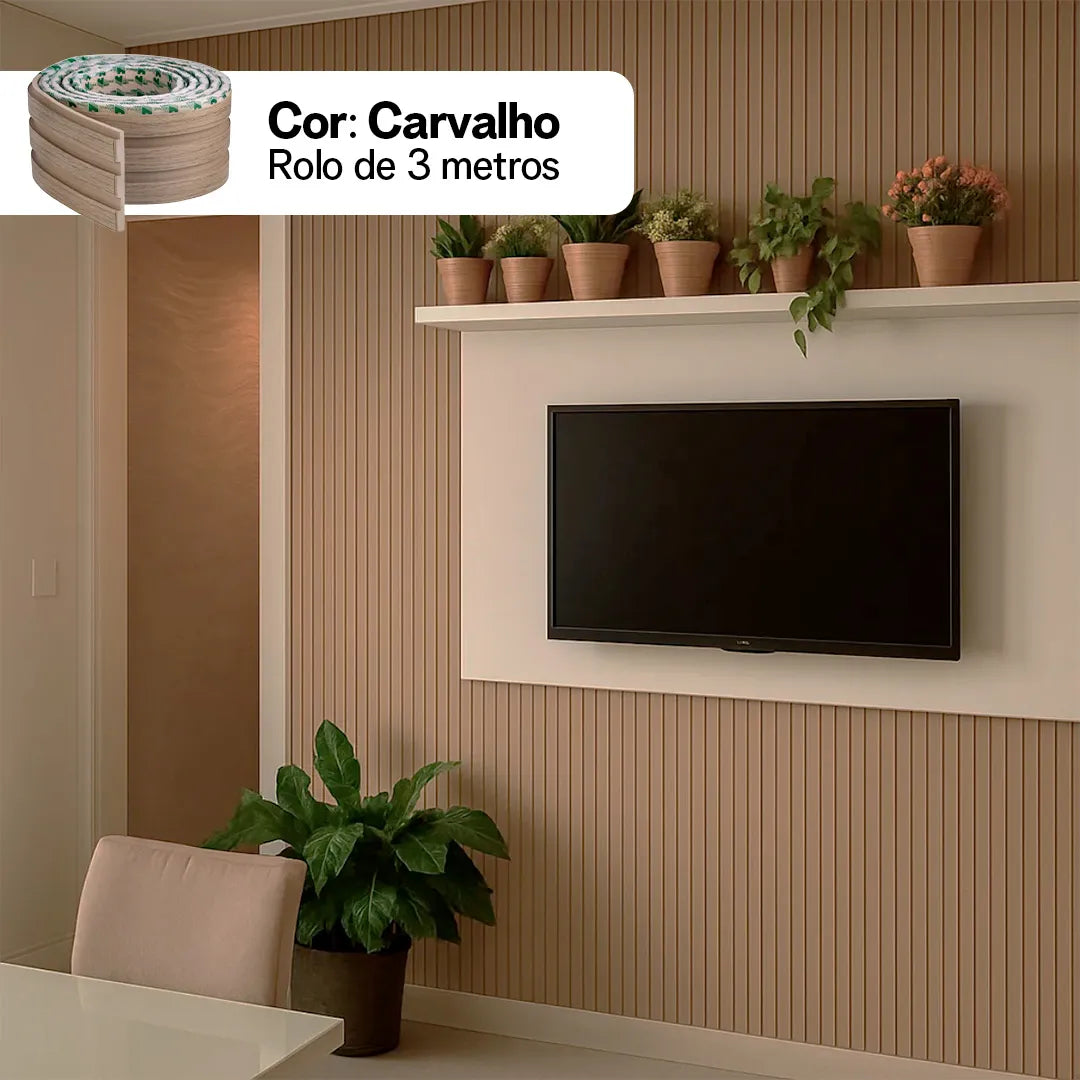 Kit Painel Ripado Autocolante 3M Laminado | Linha Madeto | TOP