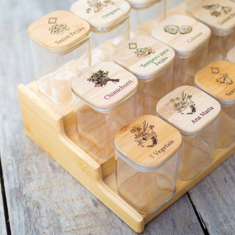 Kit Organizador de Temperos Kinders – 15 Potes Herméticos (200ml) - kindersbr