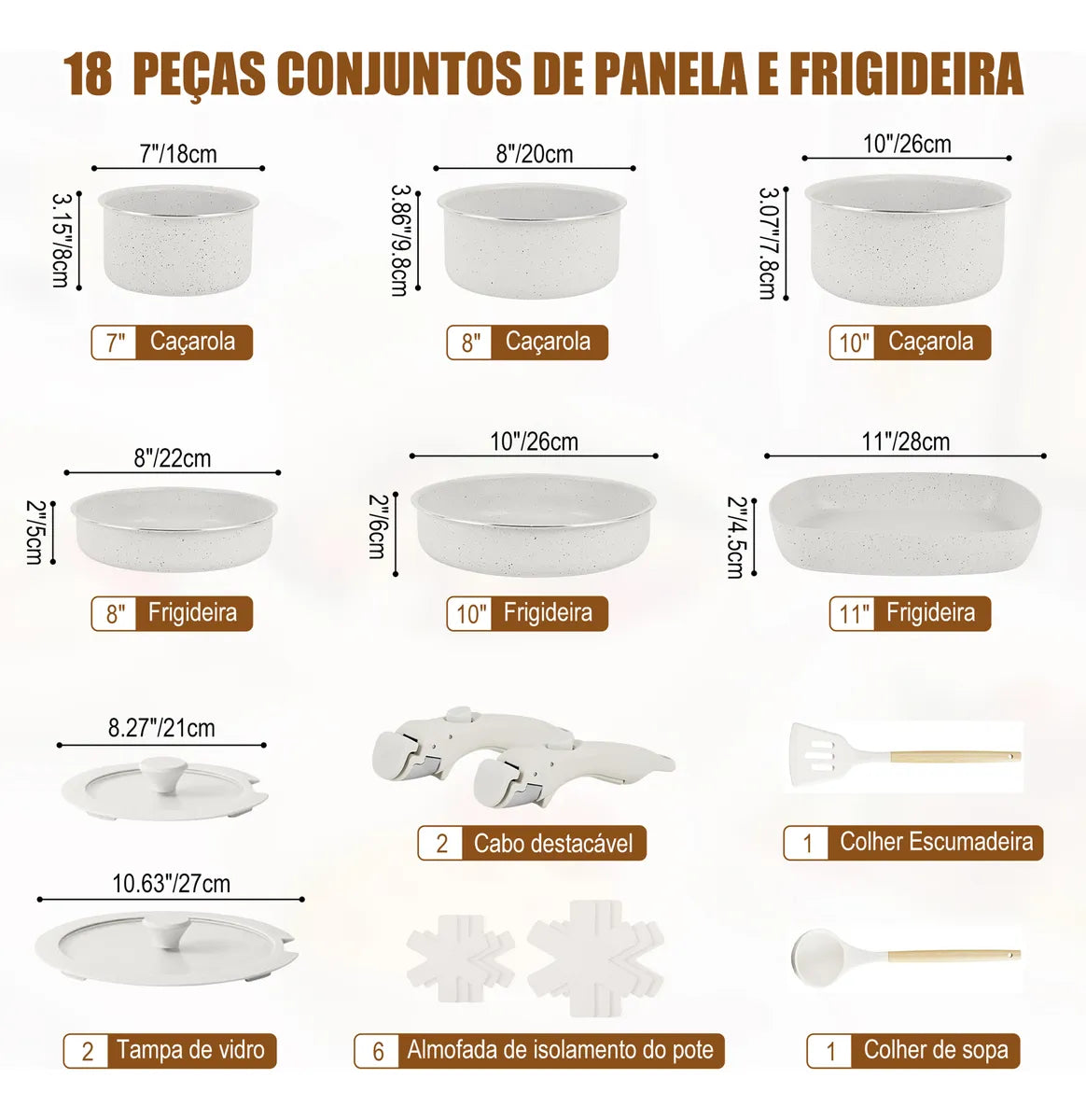 Kit Panelas Antiaderentes Premium com Cabo Removível – Edição Limitada