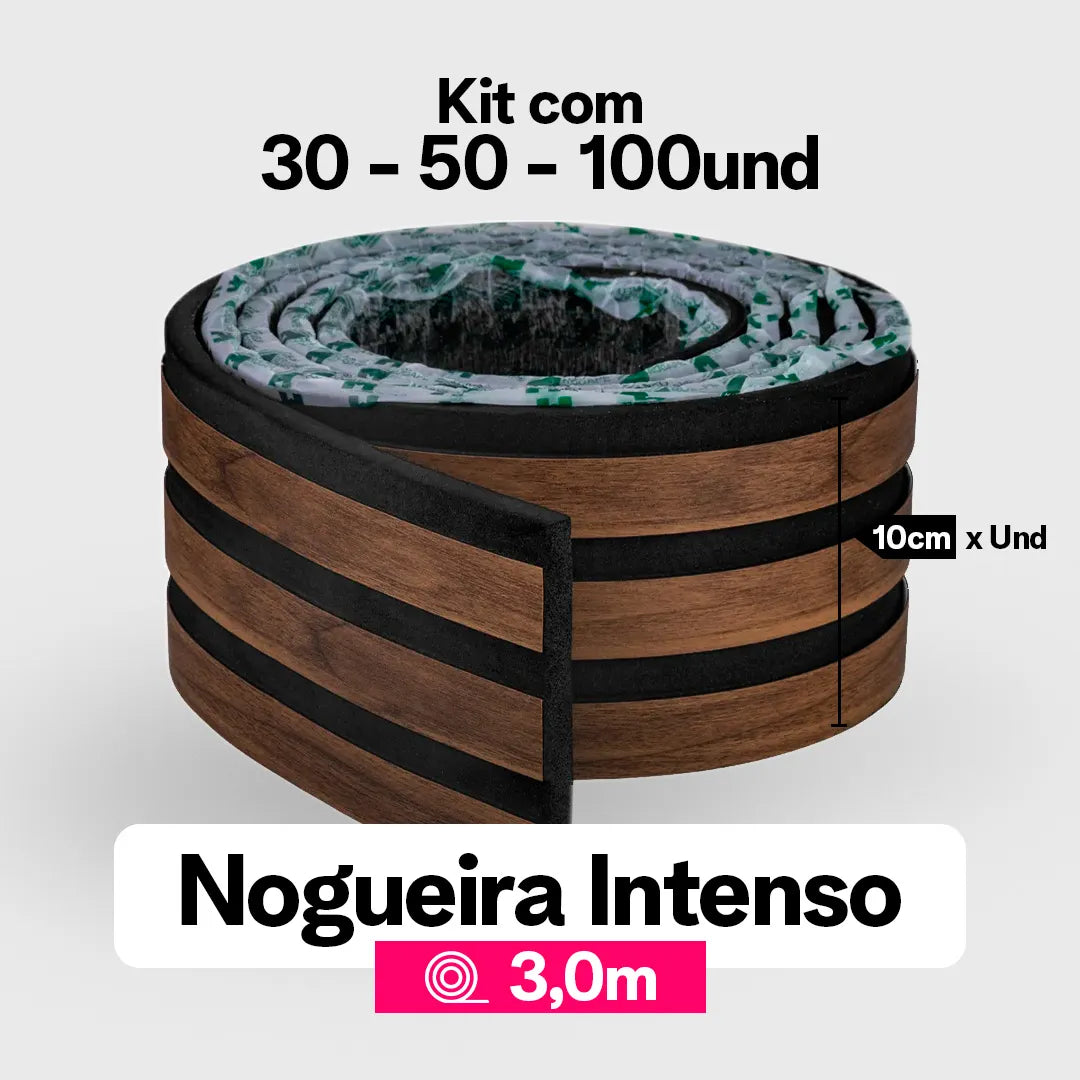 Kit Painel Ripado Autocolante 3M Laminado | Linha Madeto | TOP