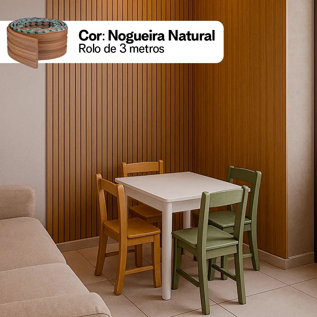 Kit Painel Ripado Autocolante 3M Laminado | Linha Madeto | TOP