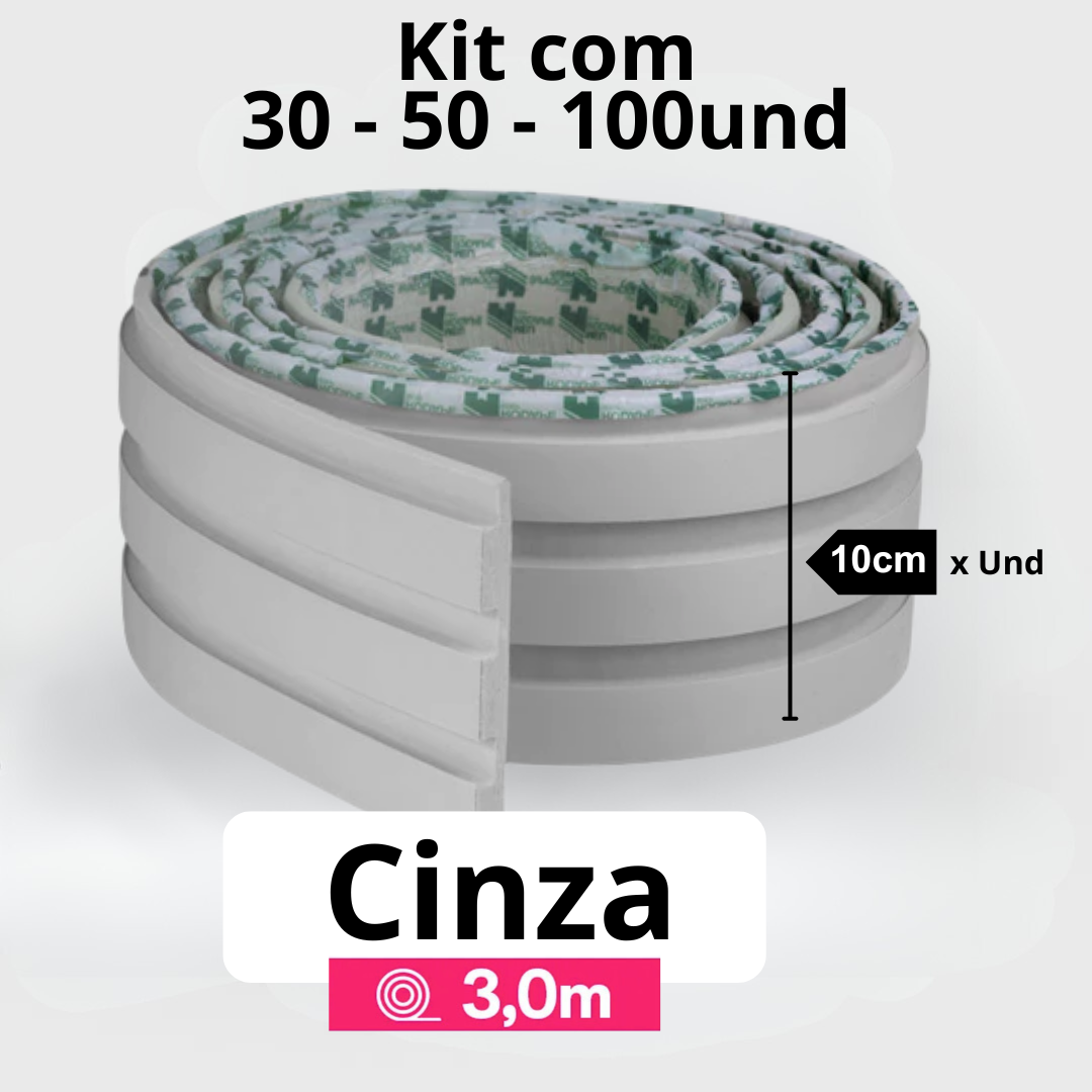 Kit Painel Ripado Autocolante 3M Laminado | Linha Madeto | TOP