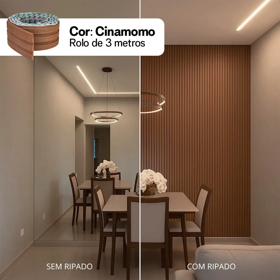 Kit Painel Ripado Autocolante 3M Laminado | Linha Madeto | TOP