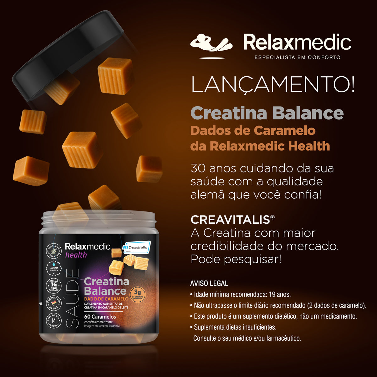 Creatina Dado de Caramelo 60 dados