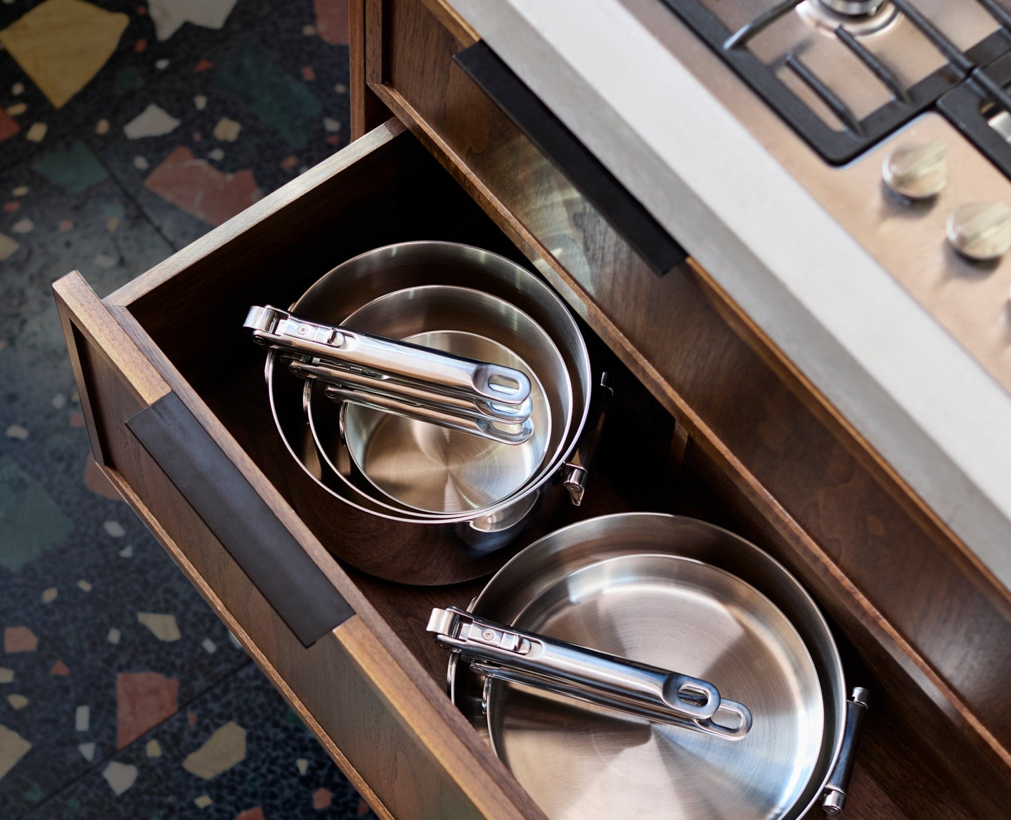 Conjunto de Panelas Space – 6 Peças com Cabos Dobráveis - kindersbr