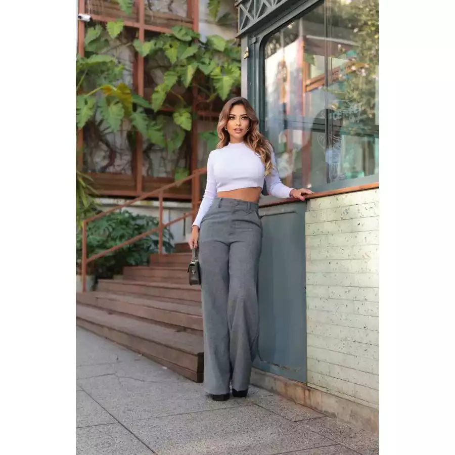 Calça Pantalona Linho Alta Costura — Compre 1 e Leve 3 + Cinto Exclusivo!