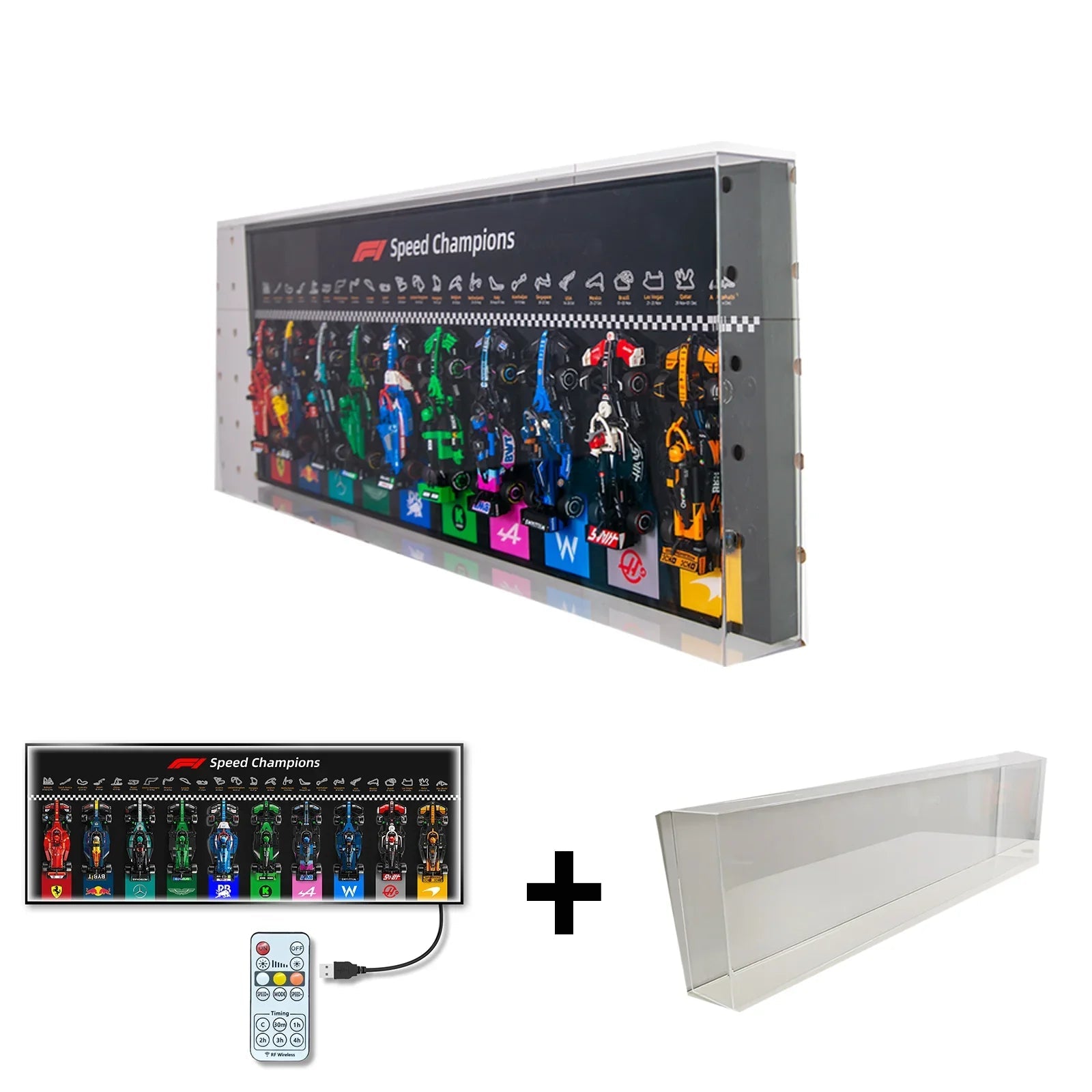 Display wall frame for LEGO Speed Champion F1 series Full Collection /horizontal line display