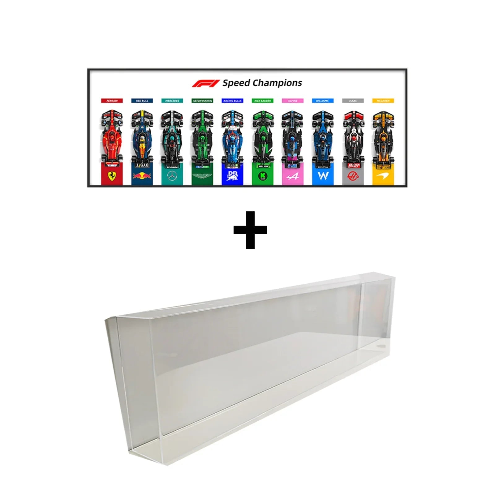 Display wall frame for LEGO Speed Champion F1 series Full Collection /horizontal line display