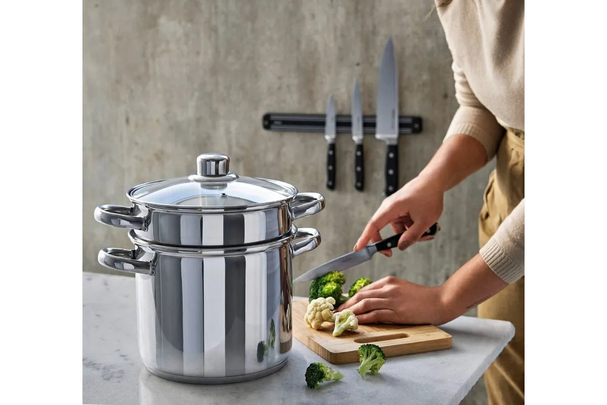 Espagueteira Caldeirão em Aço Inox Brinox Savoy Ø 20cm 5 Litros e Cozi 20cm 4,8 Litros - Espagueteira Savoy - Brinox Caldeirão Ø20 x 17cm 5L X COZI 20 x 16,8cm 4,8L - Brinox