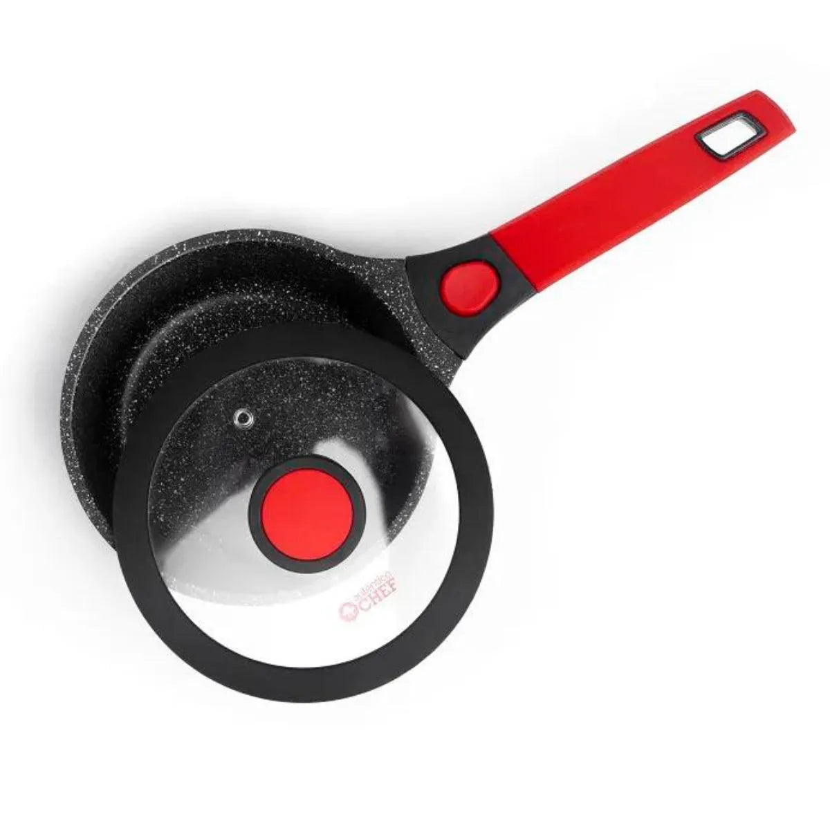 Kit 3 Panelas Antiaderente Mármore c/ Tampa e Cabos Removíveis (indução, Gás e Fogo)