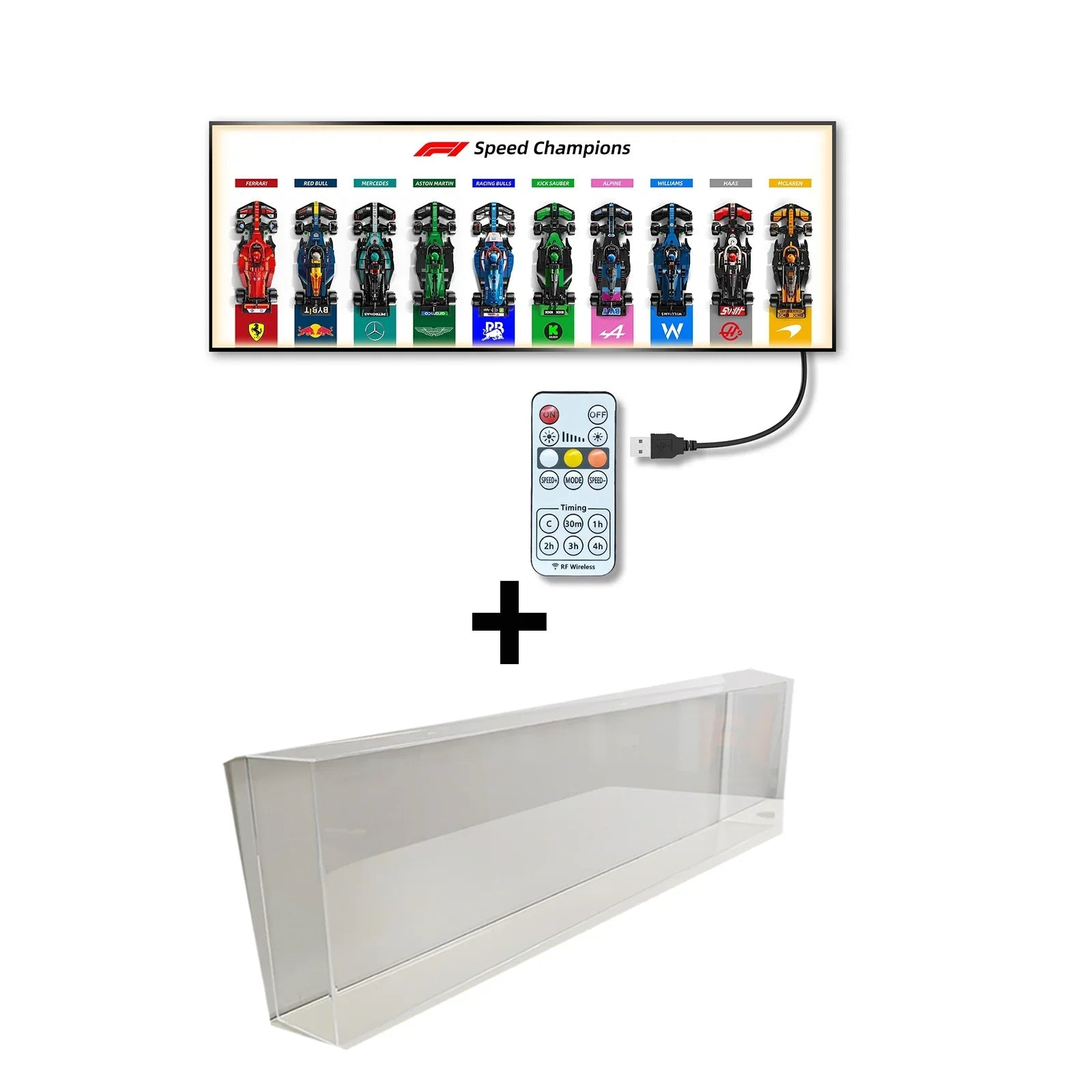 Display wall frame for LEGO Speed Champion F1 series Full Collection /horizontal line display