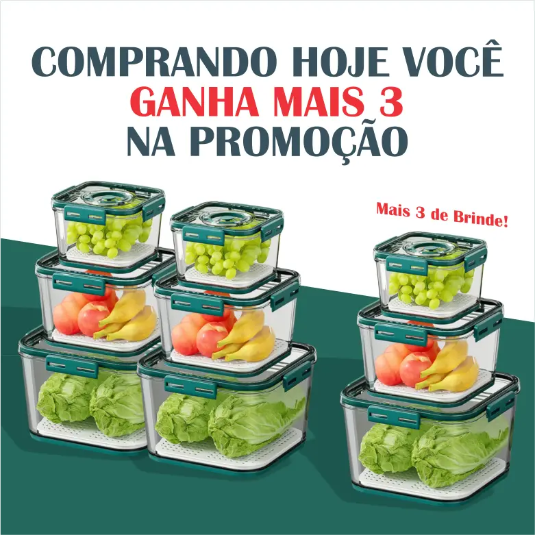 Kit Pote Hermético Vidro - Promoção Compre 6 Leve 9 Somente Hoje!