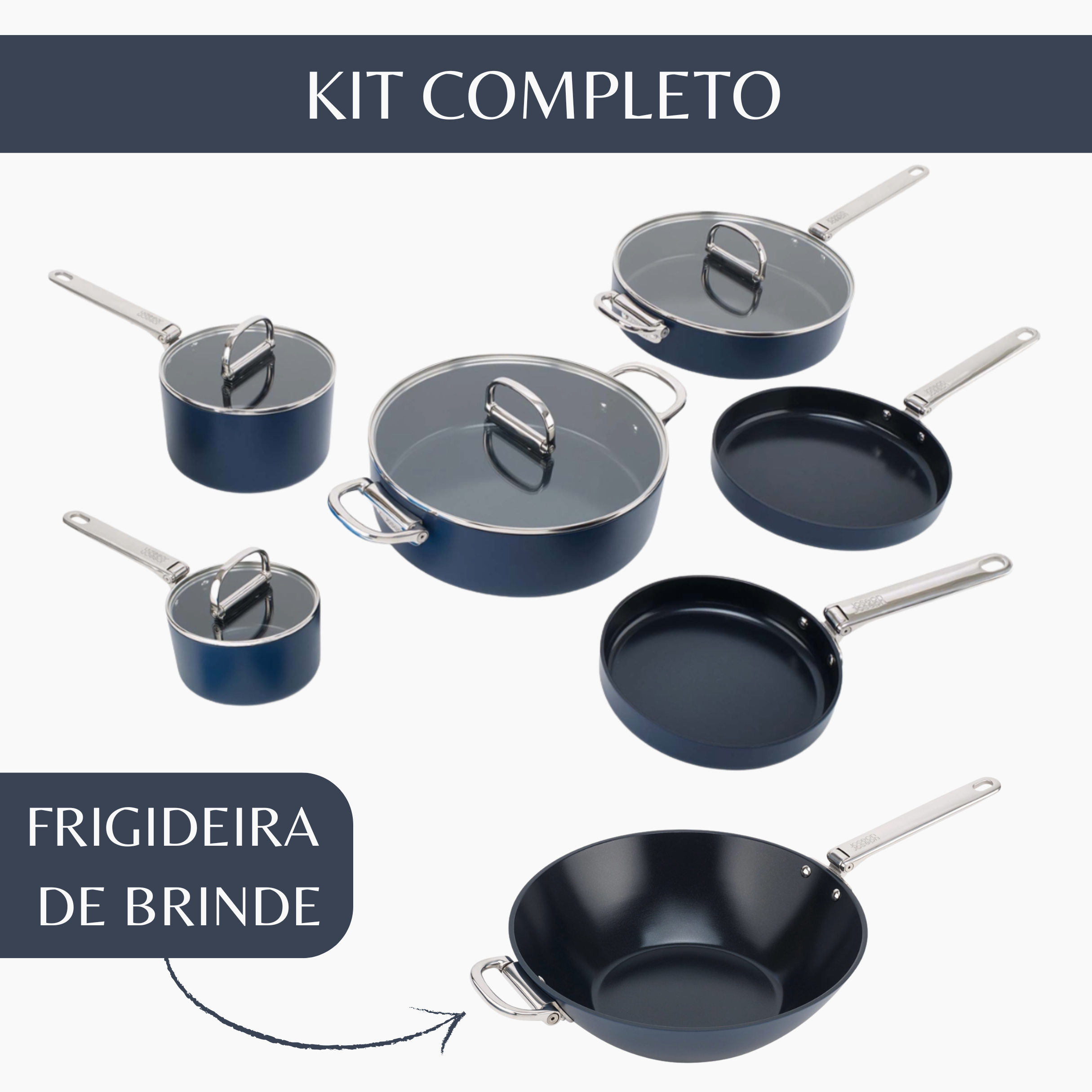 Kit Space 6 Peças da Panela Joseph™ + Wok 32 cm de Brinde