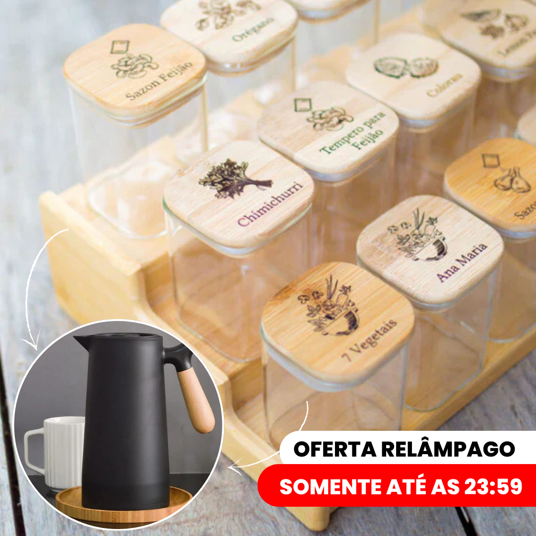 Oferta Relâmpago🔥 [KIT 15 POTINHOS BANDEJA + GARRAFA TÉRMICA] - OFERTA VALIDA SOMENTE ATÉ AS 23:59!