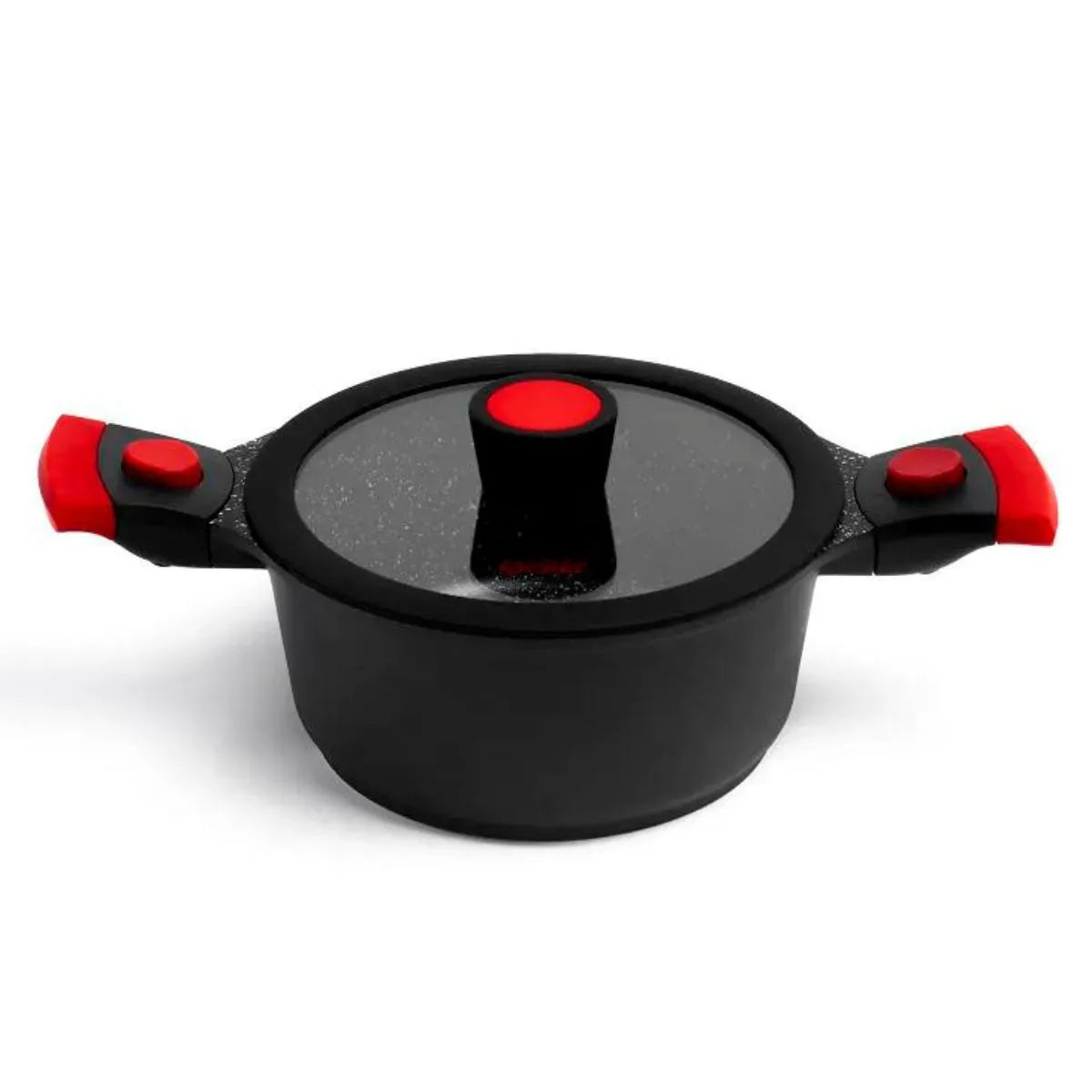 Kit 3 Panelas Antiaderente Mármore c/ Tampa e Cabos Removíveis (indução, Gás e Fogo)